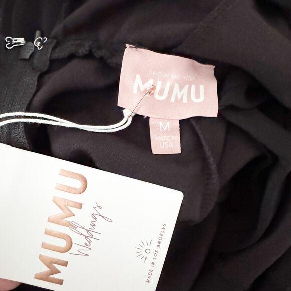 SHOW ME YOUR MUMU Jenn Chiffon Maxi Dress Black Medium M - Picture 9 of 11